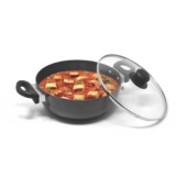 Signoraware Opulent Non Stick Kadhai 24cm | Non-Stick Coating Allows Oil Saving | Heat-Resistant Grip | Gas & Induction Compatible | Perfect for Deep Frying, Sauteing & Stir-Frying (3 LTR | Steel)