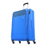 Aristocrat Large Oasis Plus Size Soft Check in Luggage (79 Cm) | Spacious Polyester Trolley with 4 Spinner Wheels and Combination Lock | Dazzling Blue | Unisex| 3 Years Warranty