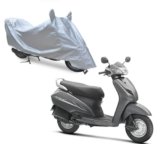Auto Addict Bike Cover Body Cover Polyester (Silver,Mirror Pockets) for Honda Activa 3G