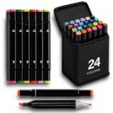 Corslet Combo of 24 & 12 Alcohol Markers & Color Pens Set | Colour Marker Pen Art Markers Dual Tip Brush & Chisel Alcohol Based Markers for Drawing Sketching Adult Colouring & Illustrations