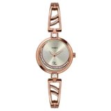 TIMEX Fria Analog Watch for Women with Silver Round Dial & Rose Gold Brass Bracelet Band Water Resistant Women’s Wrist Watches – TWEL15201