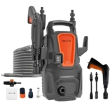 IBELL WIND20 Pressure Washer for Car, 1300 Watts Motor, 100 Bars, 6L/Min Flow Rate, 5 Meters Outlet Hose, for Car, Bike and Home & Outdoor Cleaning Cleaning Purpose, Black and Orange