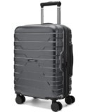 BAGSMART Carry On Luggage Airline Approved with Spinner Wheels, Silver Gray, 20 inch