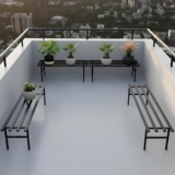 Pivalo Rectangle Plant Stand Anti-Rust Metal Flower Pot Holder 120 kg Capacity Outdoor and Indoor Planters Gamla Stands for Balcony & Living Room Home Decor (Pack of 4, Black)