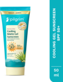Pilgrim Sunscreen – SPF 50+ PA++++ Korean Aloe Cooling Matte Lightweight Gel Sunscreen For Men With Niacinamide(50 ml)