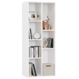 ABOUT SPACE 5 ft Book Shelf – 7 Cubes Engineered Wood DIY Book Rack Multipurpose Book Stand for Home Library Study Room Open Storage Organizer for Bedroom Living Room (White – L50 x B32.5 x H152.5 cm)