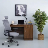 Wakefit Chrome Office Chair | 3 Years Warranty | Office Chairs for Work from Home, Ergonomic Chair, High Back Office Chair, Adjustable Lumbar Support & Armrest Multi Lock- Gravita (White & Grey) DIY
