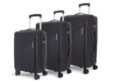 KAMILIANT by American Tourister Savvy|Trolley Bag Set of 3 (55+70+80 cms) for Travel| Hard Case Polypropylene (PP) Suitcase|360° 8-Wheel Spinner Luggage Trolley|Combination Lock|Black