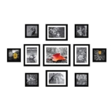 Amazon Brand – Solimo Synthetic Collage Set Of 11 Black Photo Frames (5 X 5 Inch – 6, 6 X 8 Inch – 4 & 8 X 10 Inch – 1 ), Rectangular, wall mount
