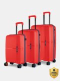NASHER MILES Springfield Hard-Sided Polypropylene Luggage Set of 3 Trolley Bag for Travel Cabin & Check-in Set 8 Wheels – 28 inch