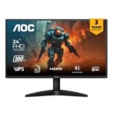 AOC 24B36H 23.8-Inch IPS Full HD Monitor, 100Hz Refresh Rate, 1ms Response Time, 3-Sided Frameless Design, Adaptive Sync, SRGB 105%, Mega DCR, HDMI Port, Flicker-Free Technology for Smooth Viewing