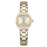 London Fog Ave Maria Collection Analog Watch for Women with Square Dial, Crystal Studded Bezel Roman Numeral Markers and Stainless Steel Strap – LFW20004