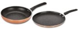 Bergner Copper Plus Non Stick Cookware Set 2Pc-Dosa Tawa 28cm,Frypan 24cm with Induction Compatible, Bakelite Handles, PFOA Free, Grey