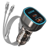 COSTAR 95W Car Charger Fast Charging for Laptop with Dual Ports, Type-C QC 65W+ USB PD 30W, Compatible with Laptop, Tablets, Mobile and Others, Car Mobile Charger with 2 in 1 100W Fast Charging Cable