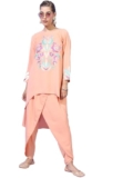 Vishudh Women ROUND NECK ETHNIC SET VNK3007600 Orange M