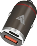 DR VAKU® ESSENVOLT 65W Car Charger Fast Charging Dual Port Type C PD PPS 65W + 18W QC 3.0 USB Car Mobile Laptop Adapter for iPhone 17/16/15/14 etc., Samsung All Series, Tablets, & Android Smartphones