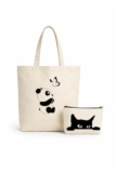 Eco-Friendly Cotton Canvas Tote Bag for Women | Reusable Shopping & Daily Shoulder Bag with Free Pouch – Large Capacity Handbag