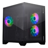 ZEBRONICS Mercury Premium Gaming Chassis with Support for mATX | Mini ITX | 240mm AIO, Dual Chamber Design, Infinity Ring ARGB Fan, Wraparound Tempered Glass (Black)