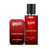 BEARDO Godfather Solid Perfume 10G & Godfather Perfume 50Ml – Set Of 2 For Men | Strong & Long Lasting Fragrance | For Date Night | Ideal For Daily Use, Elegant Scent Experience