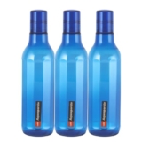 CELLO Aqua Sparkle Bottle Set of 3, 1000ml, Blue | 100% food grade | Leak proof and Break proof | Perfect for staying hydrated at the school, college, work and outdoor adventures Water Bottle