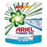 Ariel Power Gel Liquid Detergent for Top Load & Semi Auto – 300g | Removes 100 Dried Stains in 1 Wash | Faster Dissolving | Long-Lasting Fragrance | Color Protection | At the price of Powders