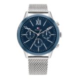 Tommy Hilfiger Morrison Quartz Multifunction Blue Dial Silver Stainless Steel Strap Watch for Men