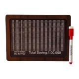 Eitheo Wooden Piggy Bank | 1 Lakh Money Saving Box with Numbers | Money Saving Challenge Box | Wood Money Bank for Adults & Kids | Cash Box | Savings Box with Counter | Money Treasure Box