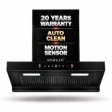 CADLEC PeakFlow 60cm T-Shape Kitchen Chimney | 1400 m³/hr High Suction, Filterless Auto Clean, Touch & Gesture Control, Oil Collector | 20Y Motor & 5Y Comprehensive Warranty | Black