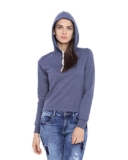 Campus Sutra Women Denim Crop Hoodie(AW16_HCR_W_PLN_DN_L)