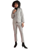 Freehand 100% Cotton Regular Fit Solid Lapel Collar Grey Blazer & Pant Co-Ord Set