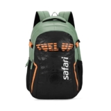 Safari Verge 2 37L Casual Printed Backpack, School Bag for Boys and Girls, Travel Bag for Men and Women, 3 Compartments, Raincover, Armour Base, Organiser, Bottle Holder, Front Pocket, Sage