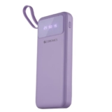 ZEBRONICS MB10000S6 (V1) Power Bank, 10000 mAh, 12W, 5 x Outputs – Dual USB A | Type C | Micro USB | Lightning, Built in I/O Cables, Percentage Display, Carry Loop, Made in India (Lavender)