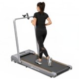 Durafit91™ Compact 3HP Peak BLDC Motor Treadmill with Mobile Stand & Remote Control | 120 kg User Capacity | 10km/h Max Speed | LED Display with Foldable Under-Desk Design | Home Use | Grey