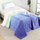 MollisHomes Ac Comforter Single Bed Ombre with Satin Finish 240 GSM – Reversible AC Comforter – Blue Comforter Quilt Duvet Dohar Blanket for Summer 150x225cm