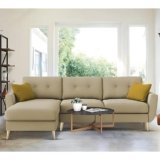 GRAPEWOOD Mortal 1 Seater Sofa Set for Living Room (Black) Premium Fabric Sofa