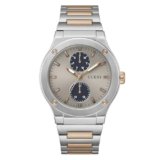Guess Stainless Steel Analog Grey Dial Men’s Watch-Gw0795G2, Band_ Silver, Dial_ Beige