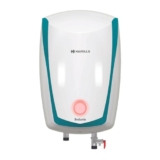 Havells Instanio 10 Litre Storage Water Heater (Geyser) | Color Changing Temp. Sensing LED Indicator | Anti Rust Tank | Warranty: 5 Year on Tank | High Rise Compatible (White Blue)