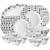 Larah by BOROSIL Universe Opalware Dinner Set, 27-Pieces, White