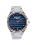 Kenneth Cole Quartz Analog Blue Dial Two Toned Silver & Rose Gold Stainless Steel Strap Watch for Men – KCWGG0034506MN