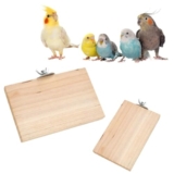 Sage Square Wooden Stand Platform Made of Natural Wood Combo of Two (3 * 4 & 6 * 4.5 inches) Rectangle Shaped Perch Stand, Cage Accessories, Gym, Playful Toy, Suitable for Birds, Parrots, Budgies