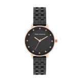 French Connection Stainless Steel Analog Black Dial Women’s Watch-Fcn00035F, Band_Silver
