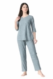 Ichaa Women’s Printed Rayon Night Wear Top and Bottom Night Suit Set