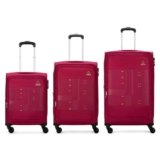 Aristocrat Duralite Set of 3 Soft Case (S+M+L) Trolley Bags, Red