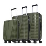 Aristocrat Airpro Set of 3 (Cabin+Medium+Large) Trolley Bags, Ivy Green | 8-Wheels, Polypropylene Case, Spacious, Combination Lock, Sturdy Zipper, Lightweight Travel Luggage, 3-Year Global Warranty