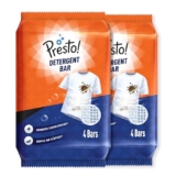 Amazon Brand – Presto! Detergent Bar | 250g | 8 Count | 4 Bars Each X Pack of 2 | Tough On Stains | Gentle On Fabrics | Colour-Safe | Refreshing Fragrance | Gentle on Hands