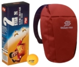 DHS TT Ball 40MM 2 Star Orange (10 Pcs Box) 40 PCS with Smart PRO TT Special Cover Speed MEHROON