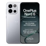 OnePlus Nord 6 | 8GB+256GB | Quick Silver | Snapdragon 8s Gen 4 | Segment’s First Stable 165FPS Gaming | Segment’s Largest 9000mAh Battery | Most Complete IP Rating | Personalized AI