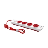 Goldmedal i-Design 4×1 Extension Board | 4 Universal Sockets | Master Switch with LED Indicator | 3 Pin Plug | 2-Meter Extension Cord | Multi Plug for Home Appliances & Office | Red & White