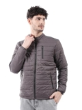 The Indian Garage Co Men Grey Slim Fit Solid Puffer Jacket