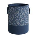 Laxis Laundry Basket, Freestanding Laundry Hamper, Collapsible Tall Clothes Hamper with Easy Carry Handles for Clothes, Laundry Basket for Decorative Nursery Blanket,Toys,Baby Room, | Blue Color |